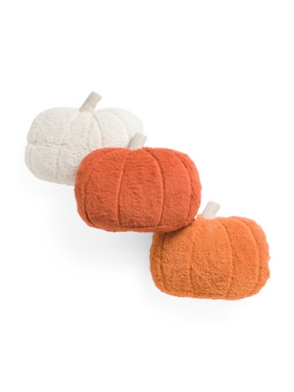 Rachel Ashwell Plush Pumpkin Pillow Trio - White, Rust, Orange